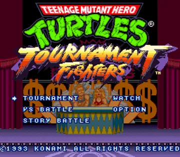 Teenage Mutant Hero Turtles - Tournament Fighters (Europe) screen shot title